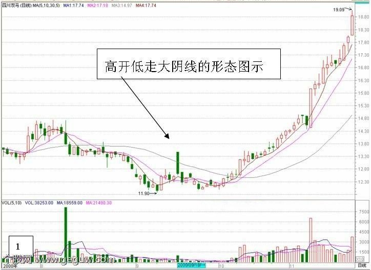 跳空高开大阴线